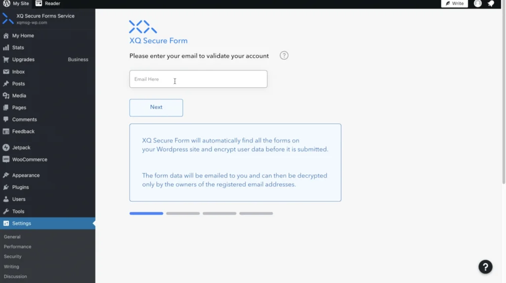 You will then find an email from XQ for a one-time  6-digit code  and input this code into the validation pin input field to validate your account. Please check your spam folder if you do not see the email in your inbox.