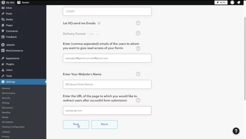 Once you’ve completed filling out the input fields, press the  ‘Next’  button.