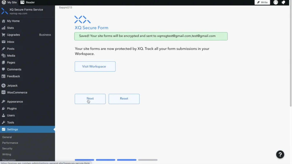 Your WordPress site forms are now protected with XQ.  You can now collaborate safely and securely with co-workers and customers.    Decrypt Files on Outlook, G-Suite, and Chrome
